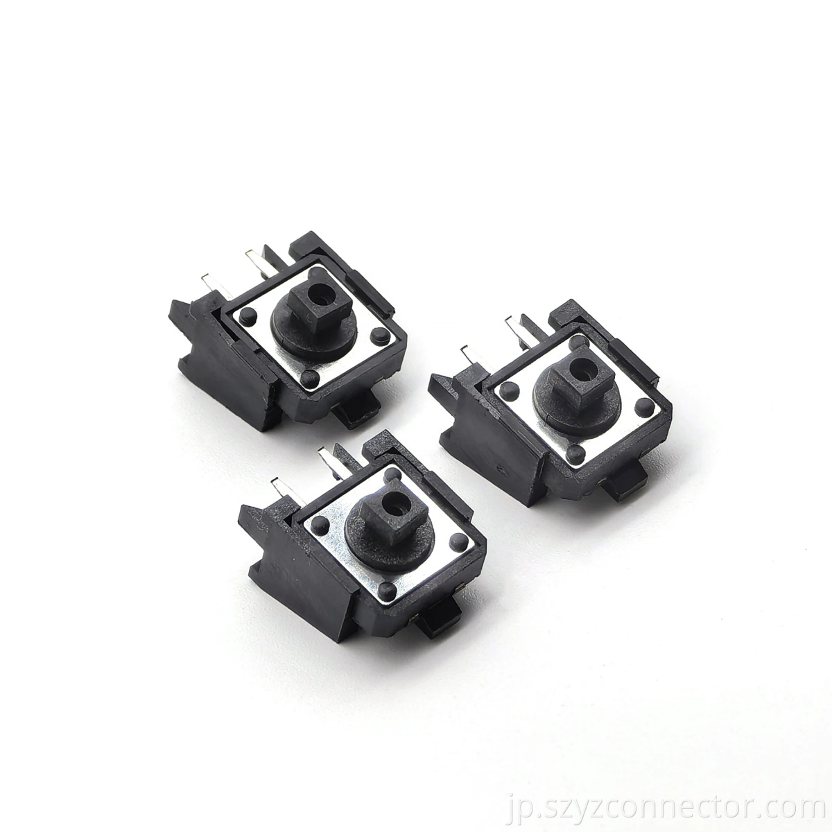 タクトスイッチ 12X12mm 4P ライトアングル DIP H5mm 黒ハンドル TACT SWITCH 12X12mm 4P Right Angle DIP H5mm Black Handle